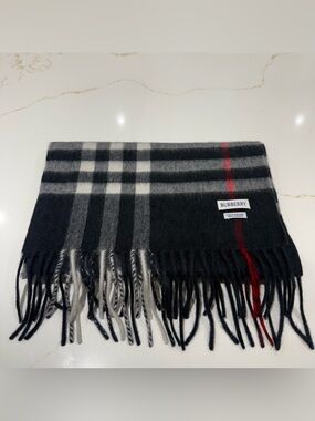 Burberry Check Cashmere Scarf Black